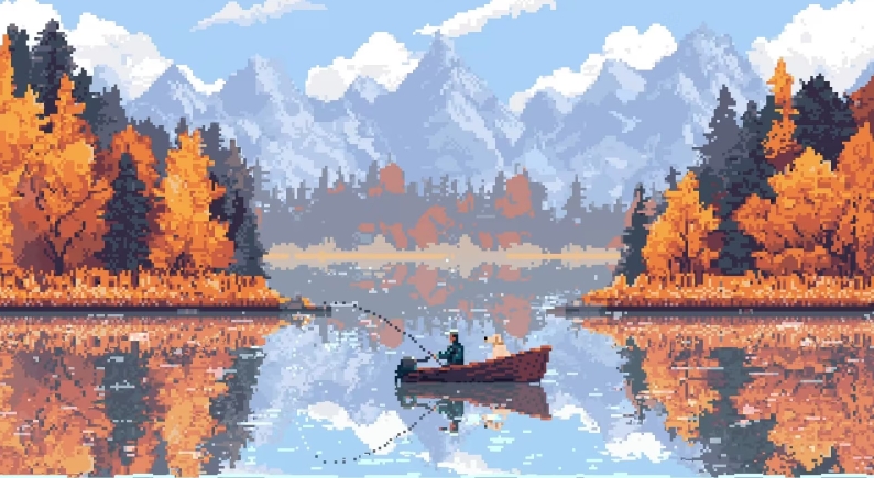 像素风钓鱼新作《Cast n Chill》Steam页面开张,带上狗狗正在湖泊、海洋悠闲垂钓